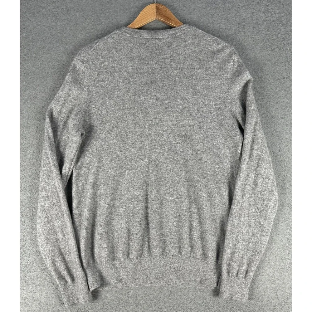 Quince Henley Sweater Mens Large Grey Mongolian Cashmere Quiet Luxury Minimalist